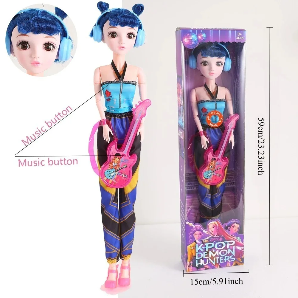 iant 59cm MusicalArticulated Plastic DolsIKpop Demon Hunters RumiNiraZoey Winking EyesPrincess DIY Gifts