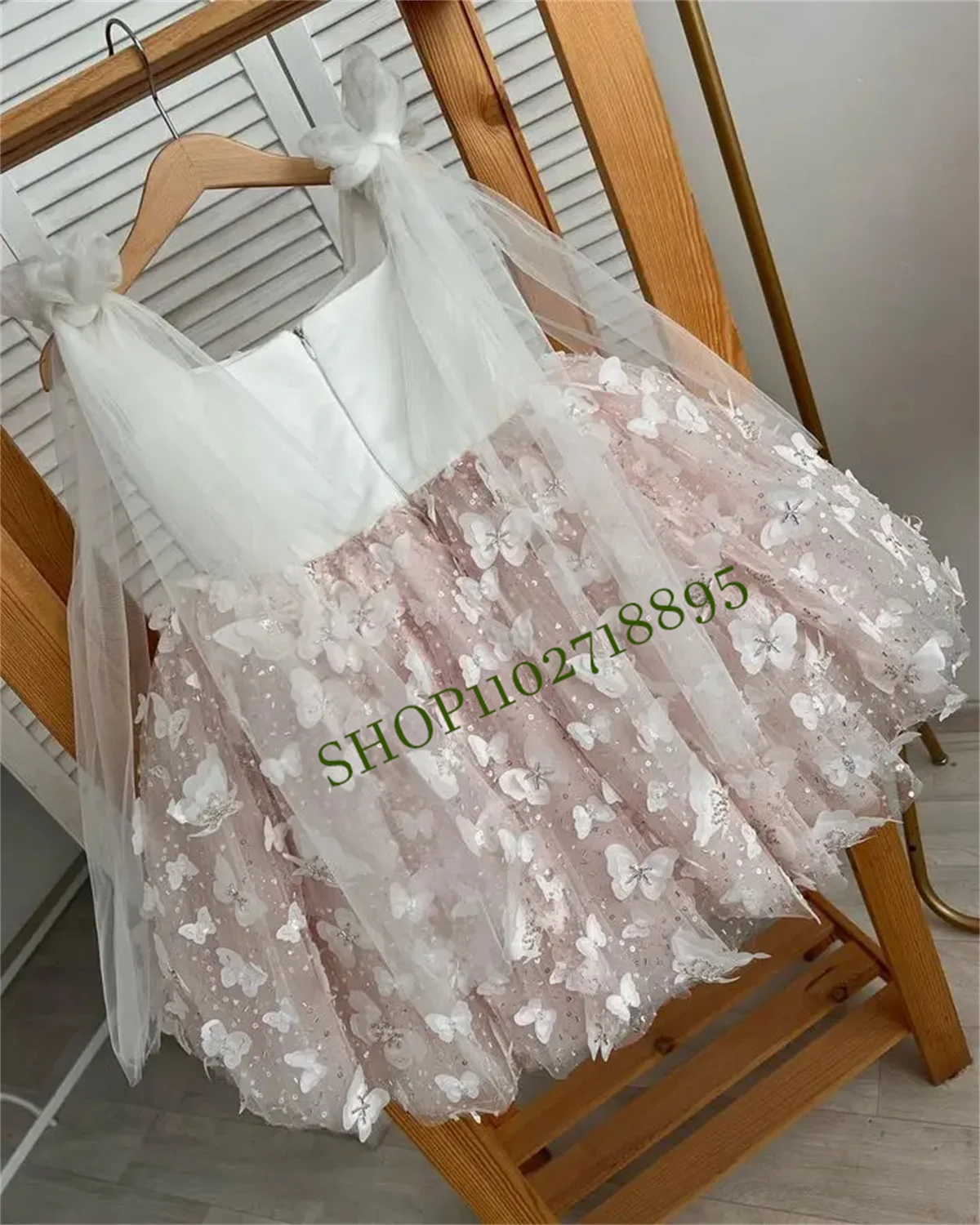 Yellow Tulle Fluffu Flower Girl Dress For Wedding Floor Length With Bow Elegant Child's First Eucharistic Birthday Party Dresses