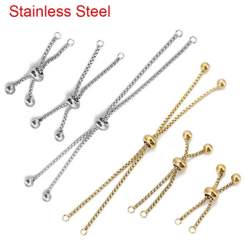 2 stücke PVD Nie Verblassen Edelstahl Ende Verlängerung Kette Einstellbare Verlängerung Kette Für Diy Armband Halskette Schmuck Erkenntnisse