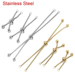 2pcs PVD Never Fade Stainless Steel End Extension Chain Adjustable Extender Chain For Diy Bracelet Necklace Jewelry Findings