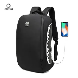 OZUKO Rucksack Männer 15,6 Zoll Laptop Wasserabweisende Schultasche für Teenager Casual Student Rucksäcke Männliche Reise Mochila Mode – Detail 6