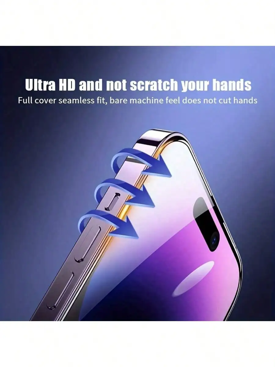2 قطعة واقي شاشة من الزجاج المقوى مضاد للضوء الأزرق متوافق مع هاتف Iphone 17 Pro/14 Pro Max/15 Pro Max/16/16 Plus