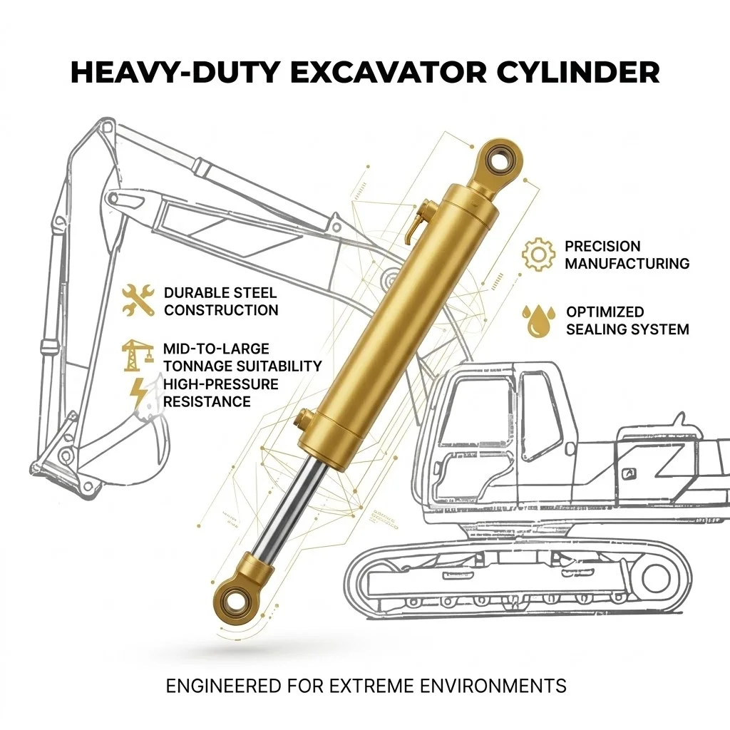 Strong Heavy Tonnage Excavator Boom Oil Cylinder for Open Pit Mine Ore Extraction