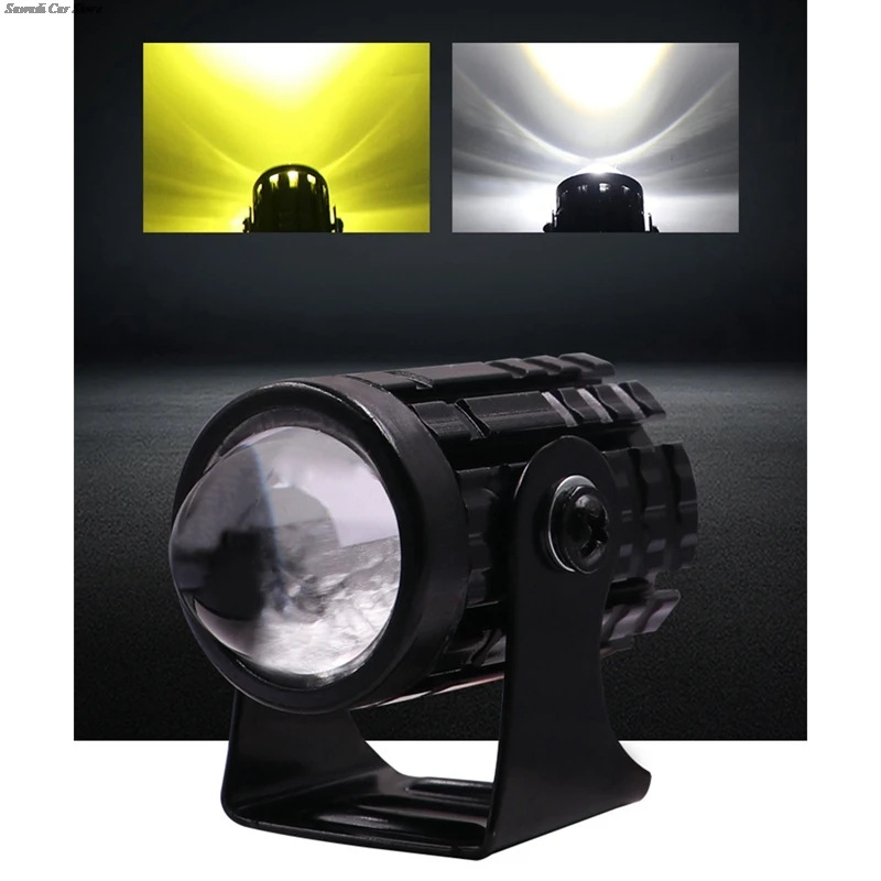 Dual Colo Motorcycle Mini Driving Light for Headlight Auxiliary Spotlight Lamp R ATV Scooter Moto Fog Light Accessories