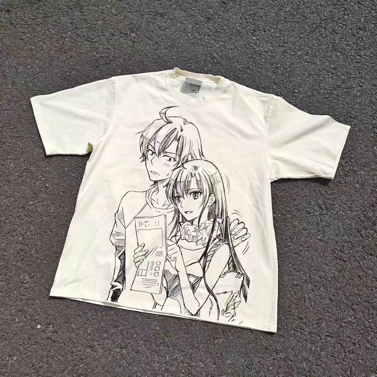 

American Street Letter Print T-shirt Women Summer 2025 New Cotton Round Neck Short sleeve Casual Loose Tee Y2k Top Men clothing