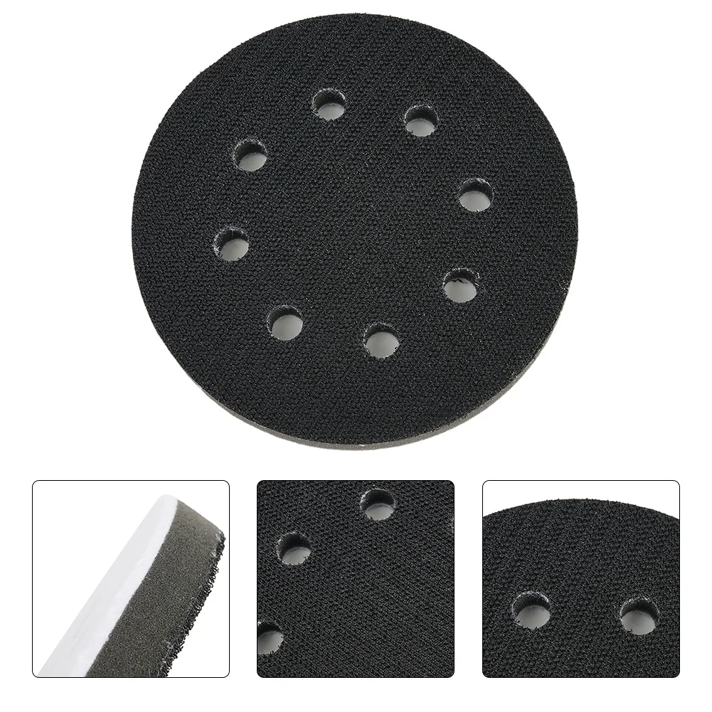 Almohadilla de interfaz de 5 pulgadas, 8 agujeros, almohadillas amortiguadoras de esponja suave, discos de lijado de gancho y bucle para pulidor, almohadillas para lijadora, herramientas eléctricas, 1 ud.
