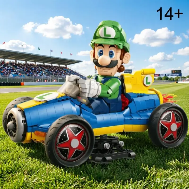 New 2026 In Stock 72050 Super Mario Luigi 2234pcs Car Model Assembly Super Mario Kart Car Toys Kids Ornament Gift