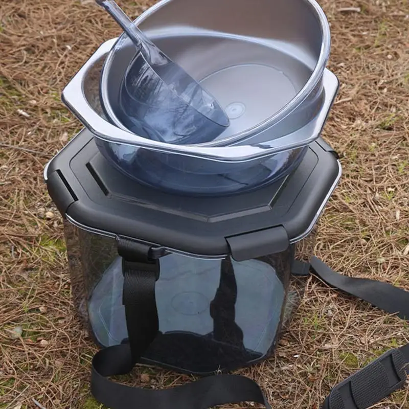 Fish Bucket Live Fish Box Bait Container 5 Gallon Bait Tank Versatile Fishing Bucket Fishing Equipment With Lid Shoulder Strap