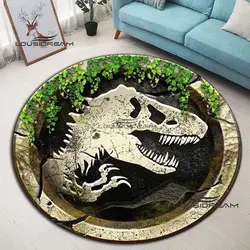 Tappeti e tappeti di dinosauro Jurassic tappeto rotondo 3D tappetino soggiorno camera da letto decorare ampia Area tappeto morbido tappeto per camera dei bambini