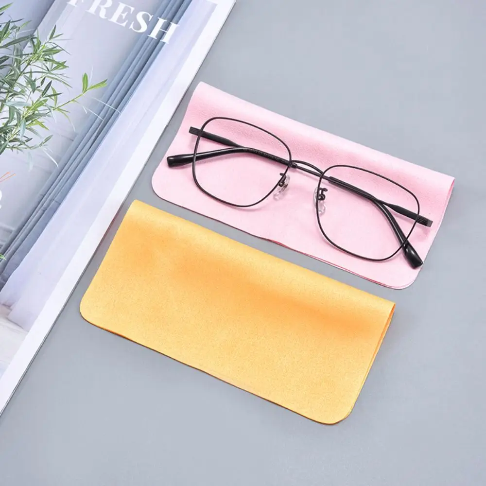 Portable Suede Glasses Cloth Solid Color Glasses Clean Glasses Cleaner Microfiber Lens Phone Screen Cleaning Wipes Female