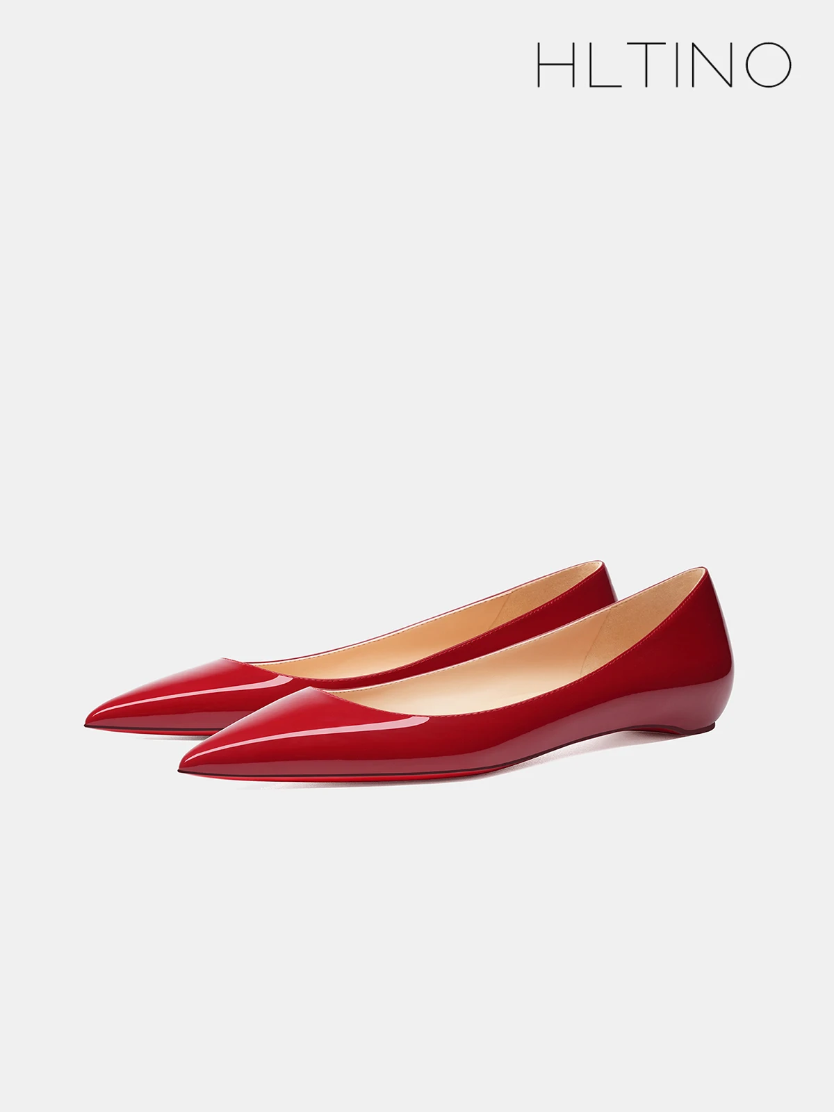 French Sexy Cherry Red Flats Bright Patent Leather Quality Soft Comfortable Women Low Heel Pumps Spring Summer Slip on Shoes