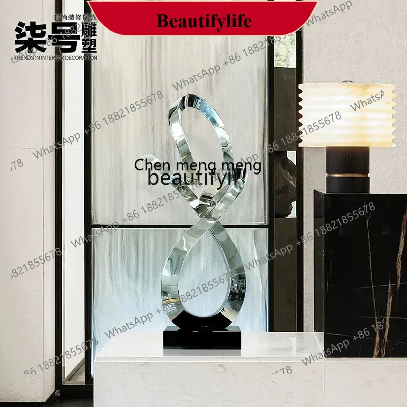

D178 NEW Large floor-to-ceiling ornaments Stainless steel living room, metal decoration Modern light luxury sculpture crafts