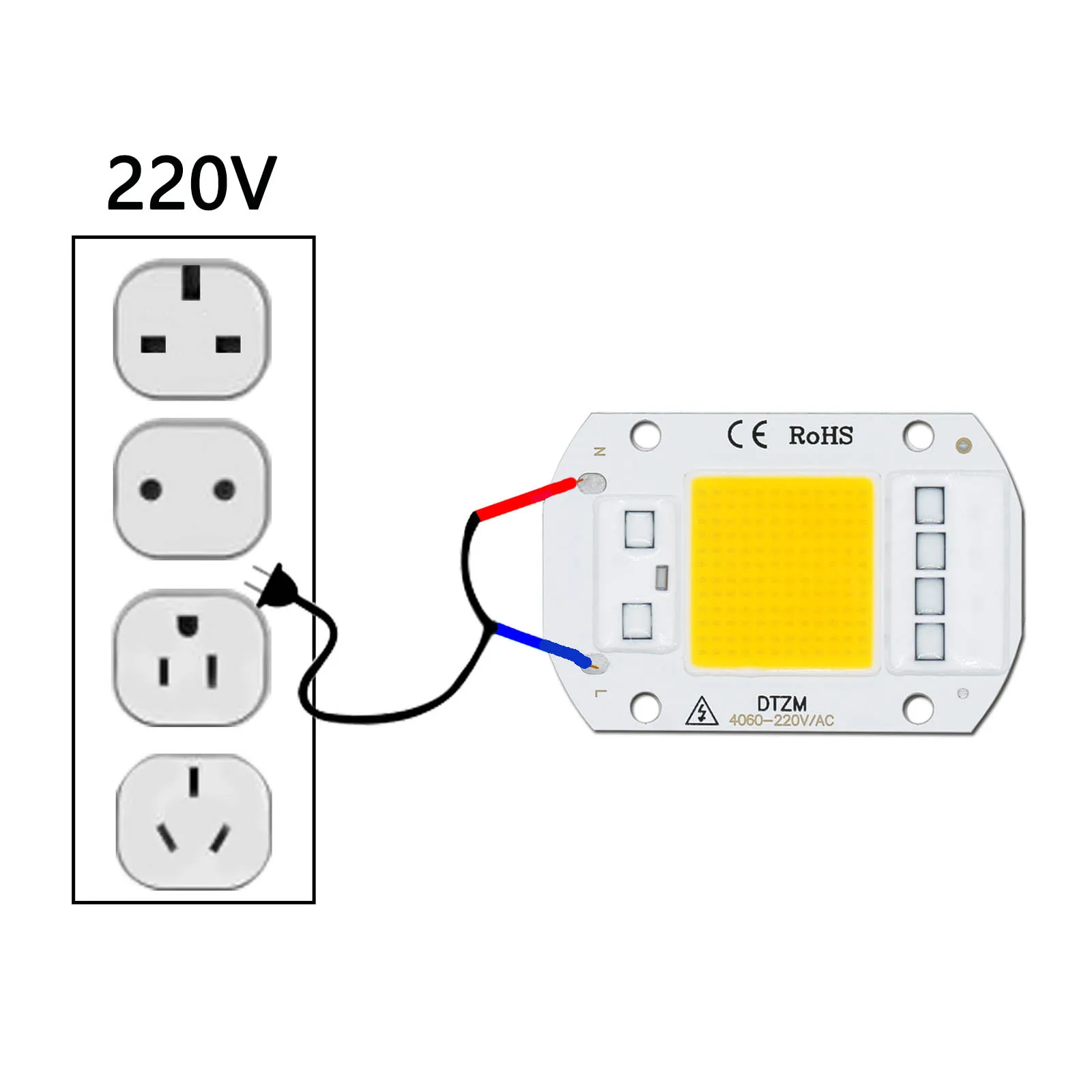 10W 20W 30W 50W AC220V  LED COB chip Engine Smart IC Chips For DIY LED Floodlight Spotlight Lamp