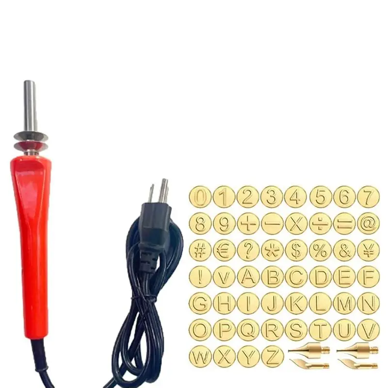Professional DIY Wood Burning/Carving Set, DIY Wood/Leather Burning Set-26 Letters Copper Mold, As Shown DIY Supplies US Plug