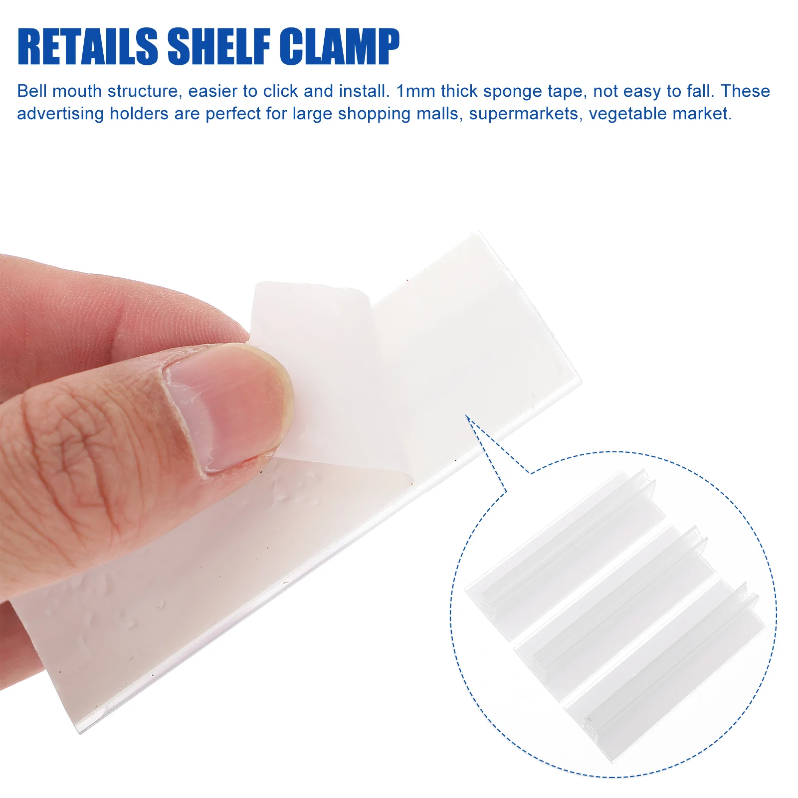 10 Pcs Ad Folder Fine Workmanship Advertising Clamp Poster Display Rack Metal for Pvc Shelf