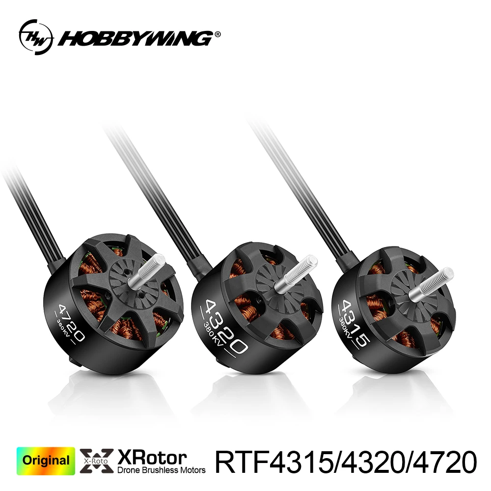

Бесколлекторные двигатели HOBBYWING для FPV-дронов 4315 4320 4720 (300-520KV) — высокая эффективность, высокая производительность, снижение температуры двигателя