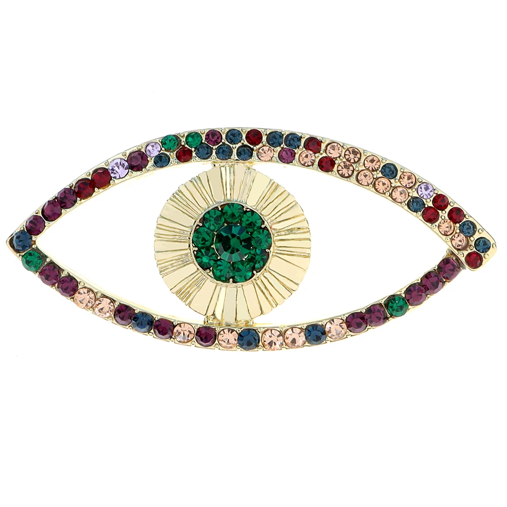 CINDY XIANG Rhinestone Big Eye Brooches For Women 2 Colors Available Fashion Summer Coat Pin High Quality