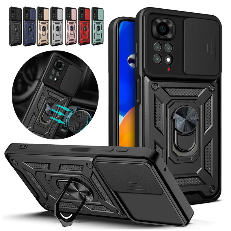 For Xiaomi Redmi Note 11 11S Case Magnetic Car Holder Ring Stand Shockproof Armor Phone Cases for Redmi Note 11 Pro Back Cover