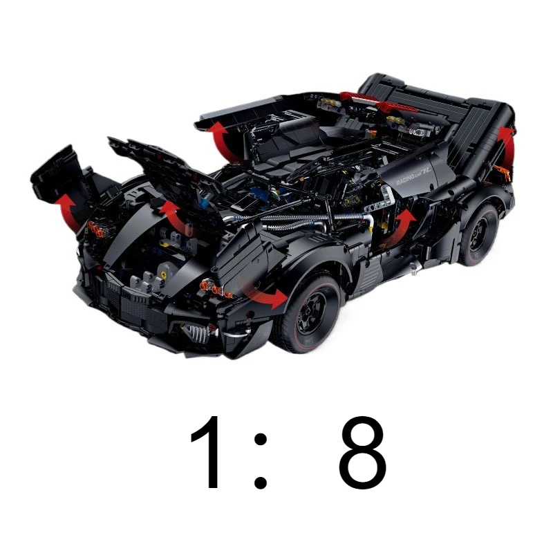 GULY10618 3927pcs 1:8 Super Sports Car Building Block Toy MOC Tech Motor Can Control Race Car Model Bricks Toys for Boys Adult