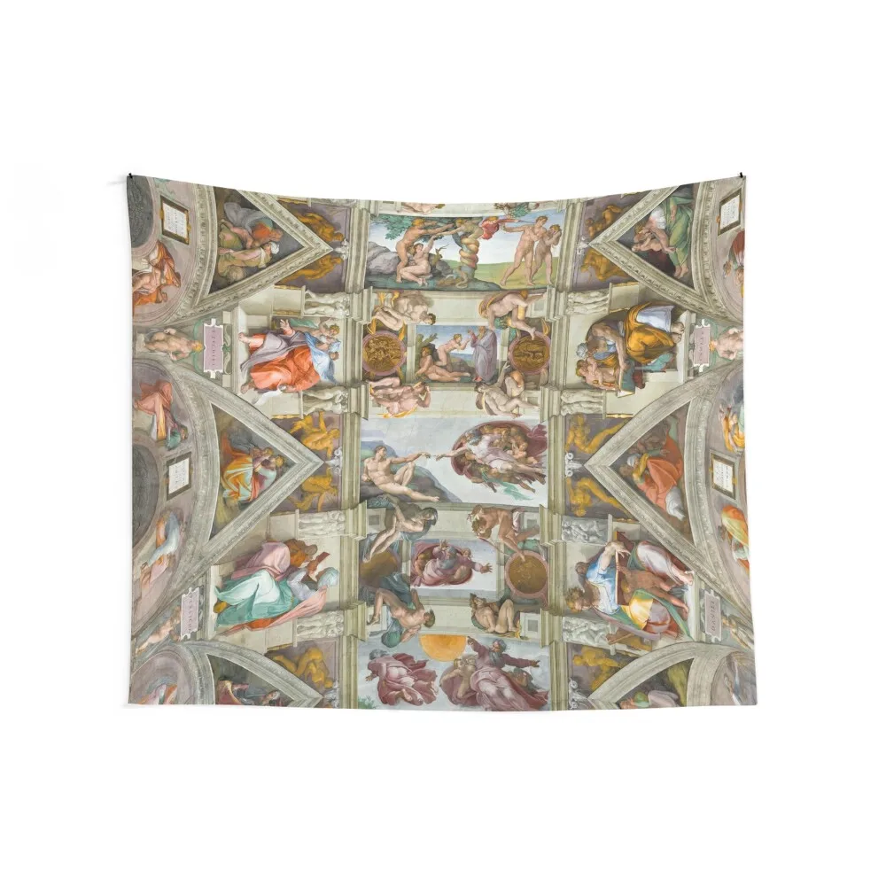 Michelangelo - The Sistine Chapel Tapestry Hanging Wall Aesthetics For Room Bed Room Decoration Tapestry