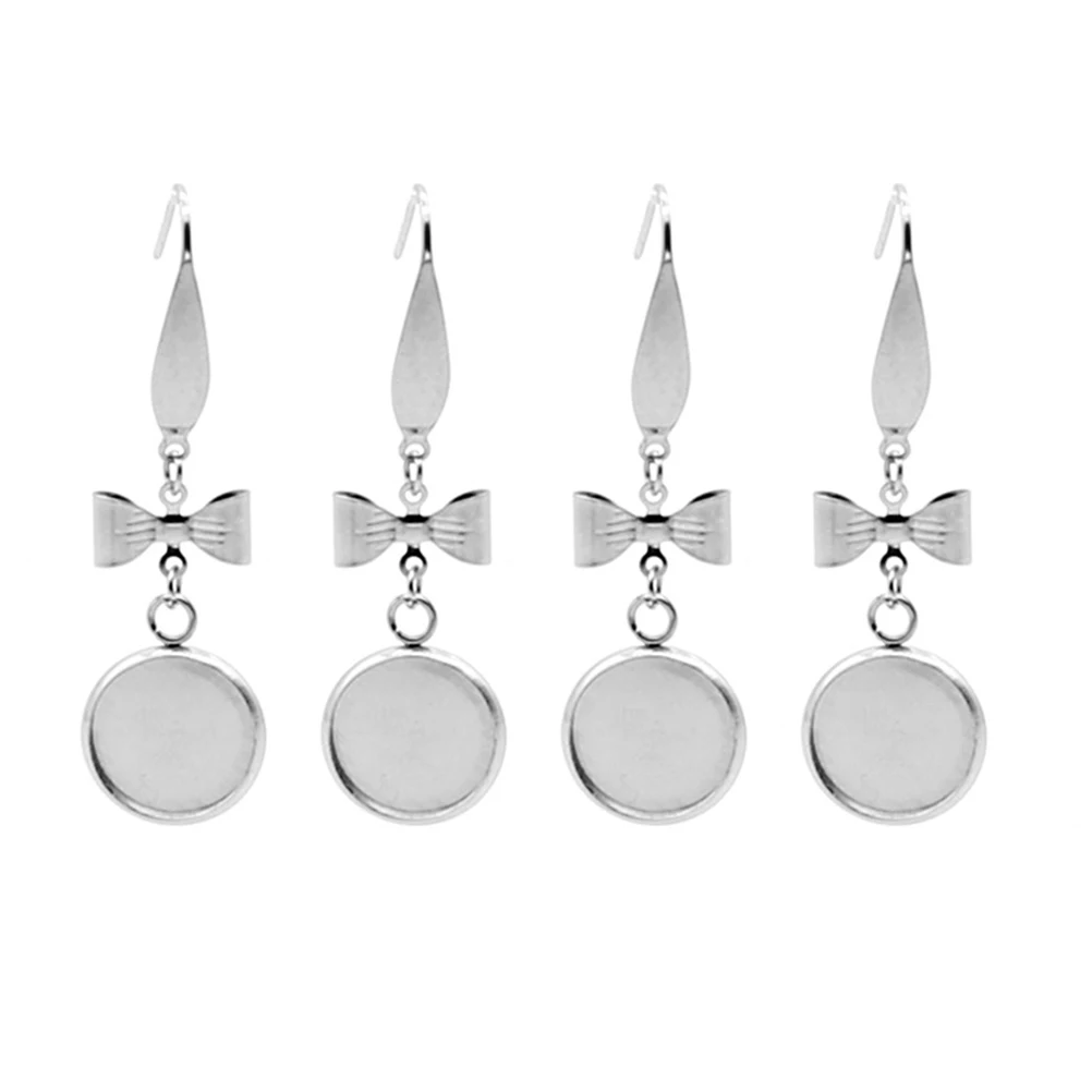 

20 PCS Earring Bottom Support Accessories Tray Hoops Base Jewelry Making Pendant Trays Bezels