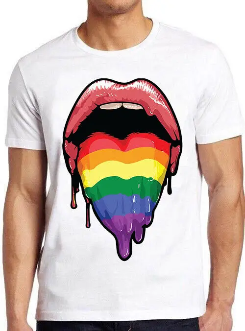 Lips Tongue Melting LGBT Pride Funny Cool Meme Cult Movie Gift Tee T Shirt