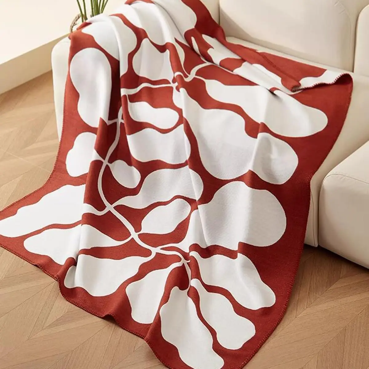 Nordic Vintage Geometric Throw Blanket Soft Acrylic Sofa Cover Lightweight Nap Blanket for Couch Bed Balcony Decor