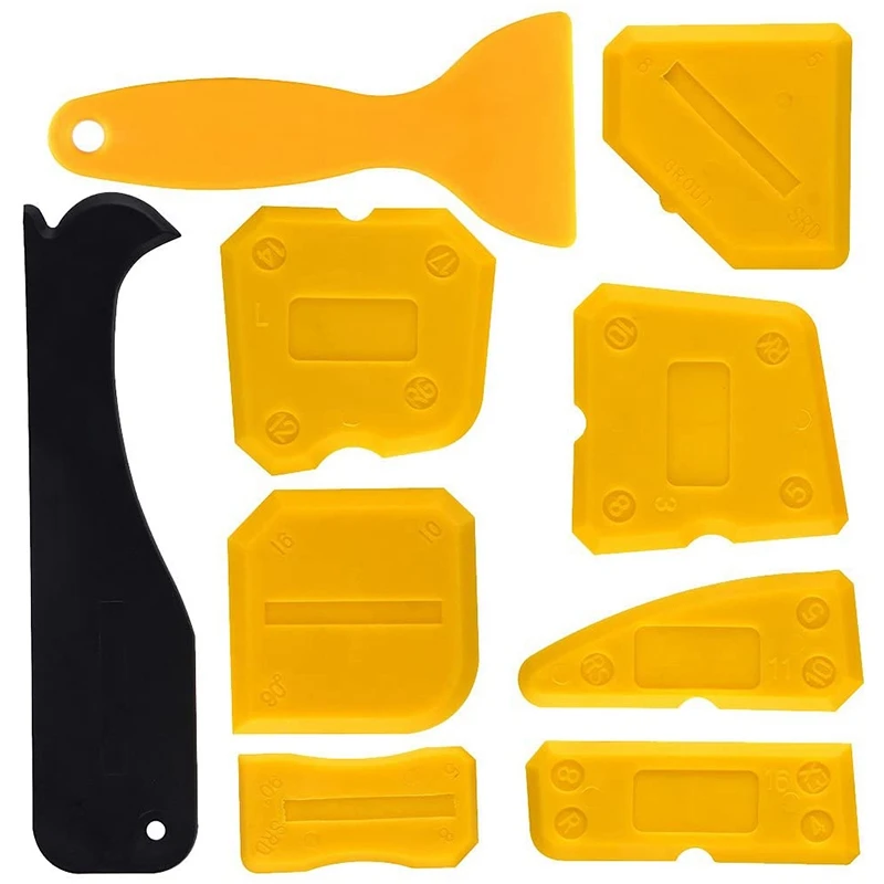 AC88-9 Pcs Silicone Sealant Scraper Smoothing Tool Caulking Tool Kit Grout Finishing Tools For Bathroom Kitchen Room