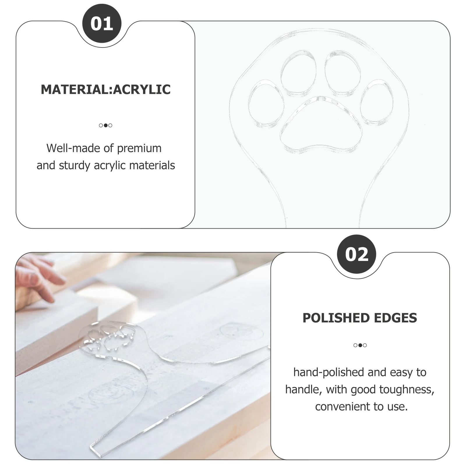 

Cutting Board Handle Template Clear Acrylic Tracing Stencil For Kitchen Woodworking Charcuterie Board Making Tool Reusable