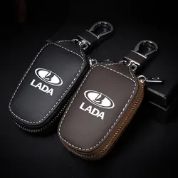 Car smart key case cover key wallet keychain shield shape Pendant for lada vesta granta kalina priora Niva Samara Largus Xray