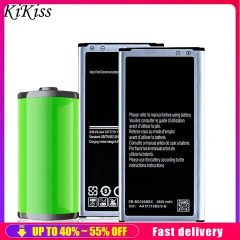 For Samsung S5 Mobile Phone Batteries For Galaxy S 5 SM G900 G900S G900I G900F G900H 2800mAh EB-BG900BBE EB BG900BBE Battery