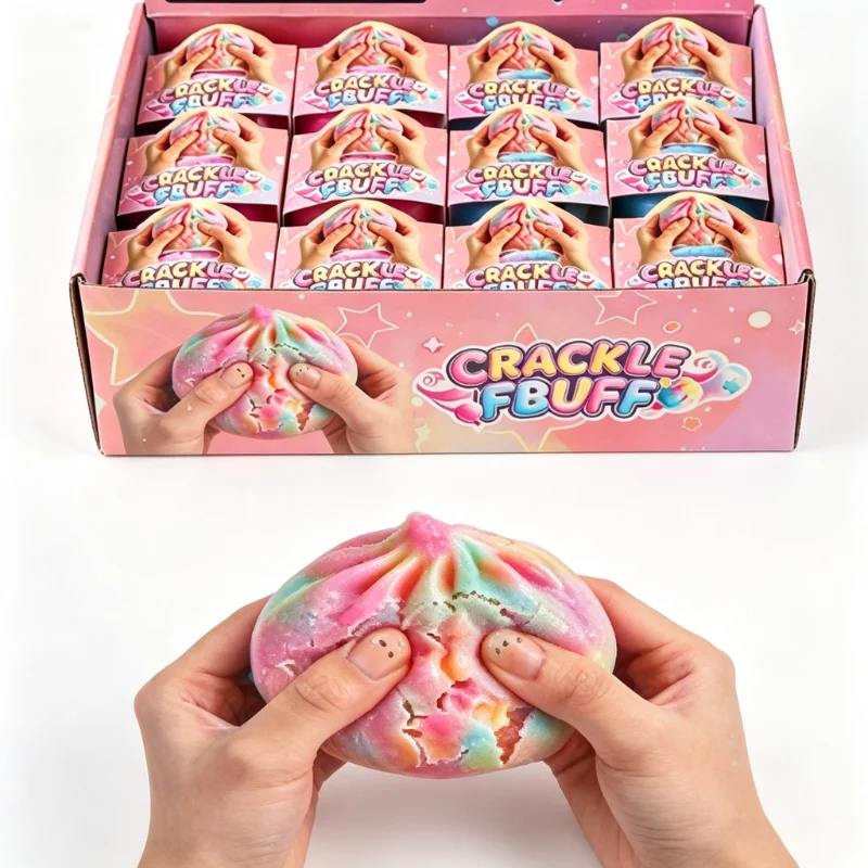 Heißer knuspriger Quetschball, Regenbogen-Bonbon, handgefertigter Ball, Fidget-Spielzeug, Stressabbau, Quetsch-Donut, langsam zurückfedernd, für Erwachsene, Blindbox-Geschenke – Detail 2