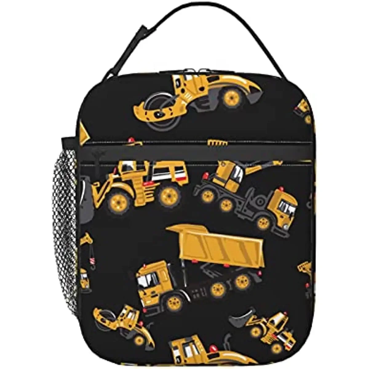 Road Roller Bulldozer Dumper Lunch Box Insulated Soft Bag Reusable Cooler Bag For Women&Men Work Picnic Hiking