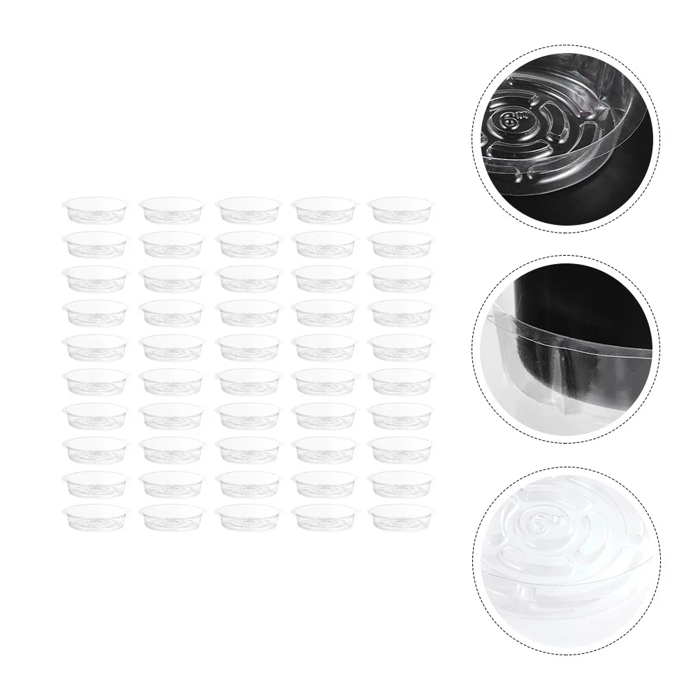 

50Pcs Plastic Flowerpot Tray Transparent Stable Base Flower Plant Plate Garden Accessories for Home Decoration