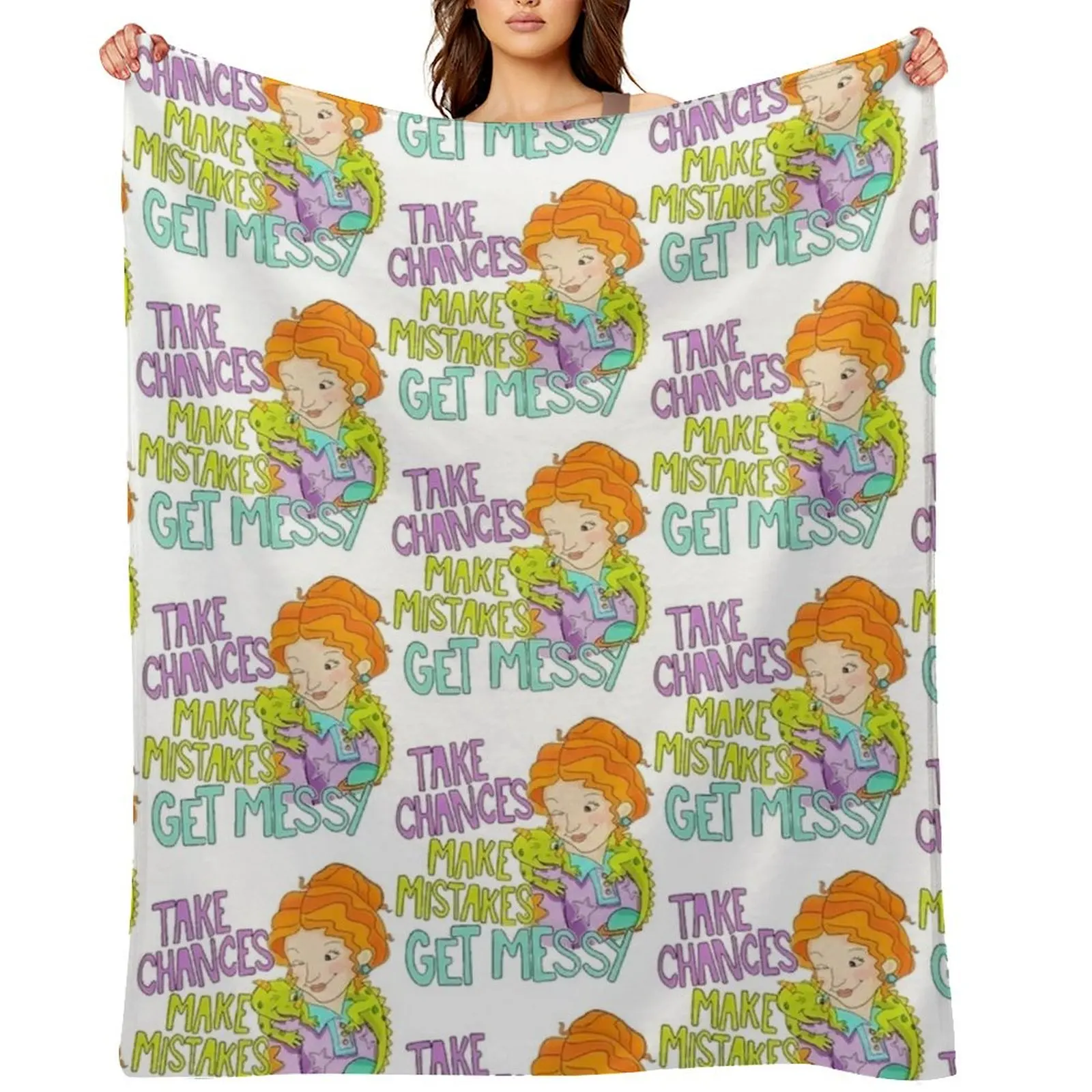 

Ms Frizzle Throw Blanket Flannels Soft Plush Plaid Multi-Purpose cosplay anime Blankets