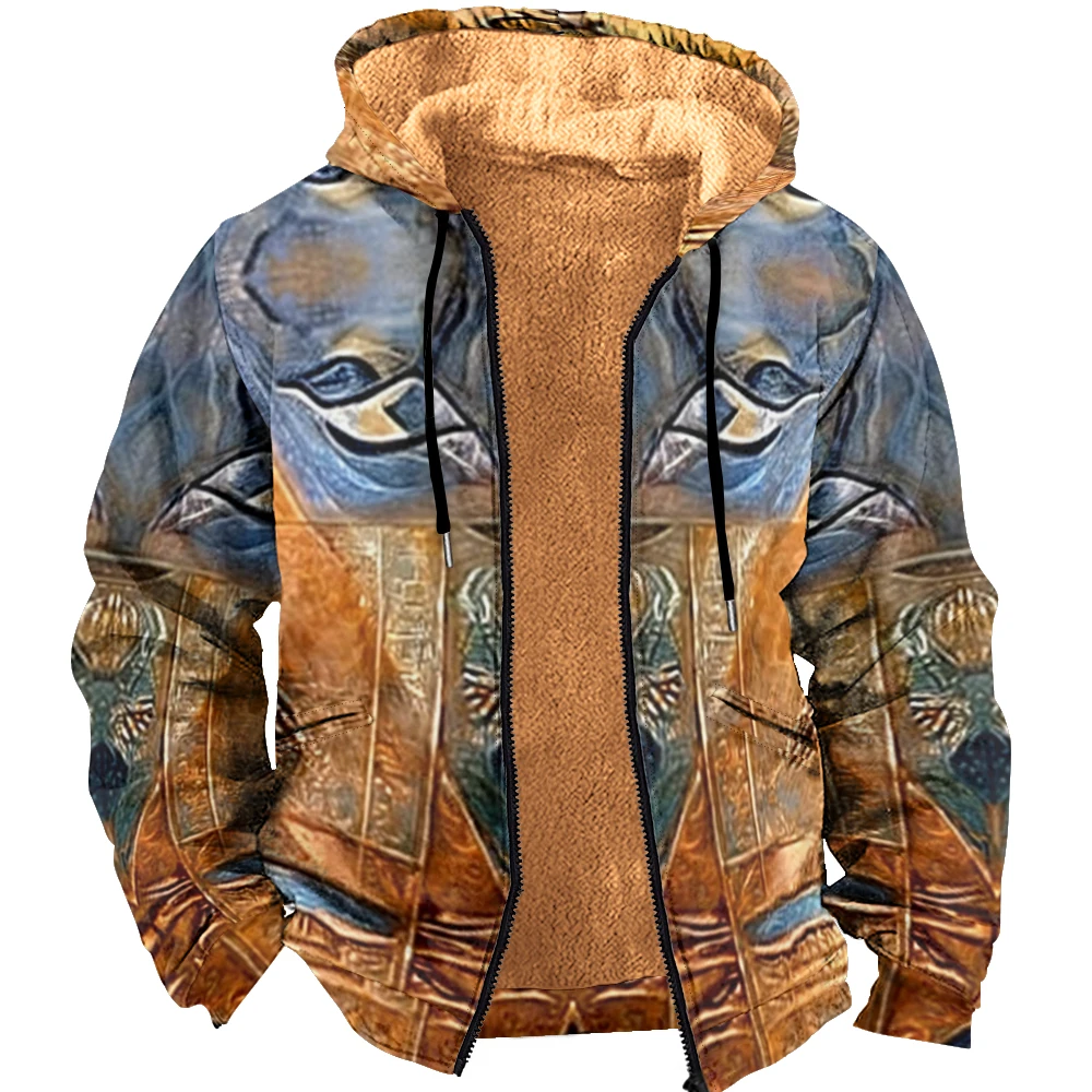 

Men Casual Coffee Hooded Jacket with Sherpa Lining, Warmth for Autumn and Winter, S-4XL Sizes Available Men's Winter Clothes
