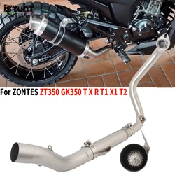 For ZONTES ZT 350 GK GK350 T X R T1 X1 T2 Modified Front Link Pipe 51mm Motorcycle Exhaust Escape Moto Full System With Catalyst