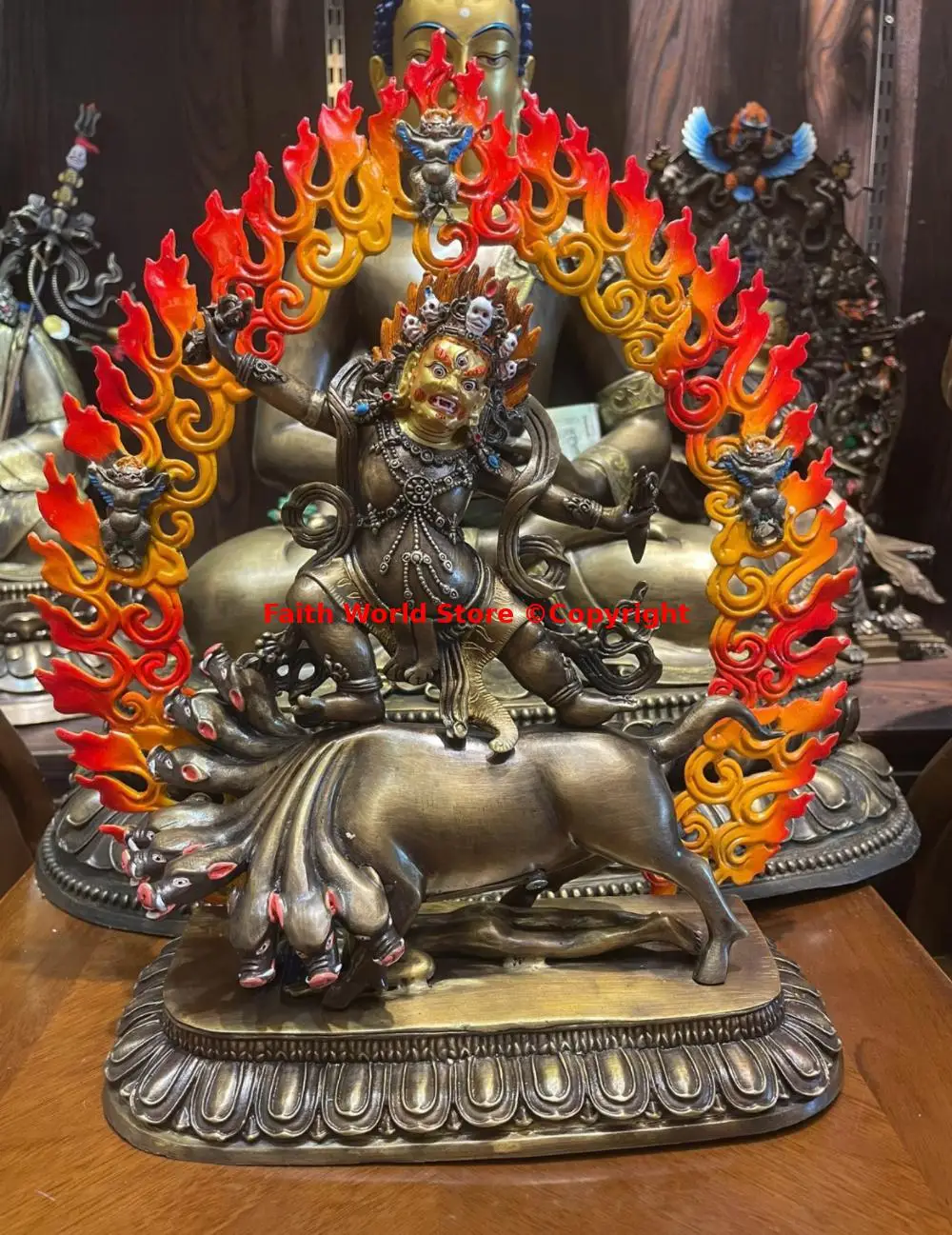 Guru Dragpo Angry Padmasambhava Guru Rinpoche Armor Professional temple Rare Buddha statues Tibet Nepal Buddhism 33cm large