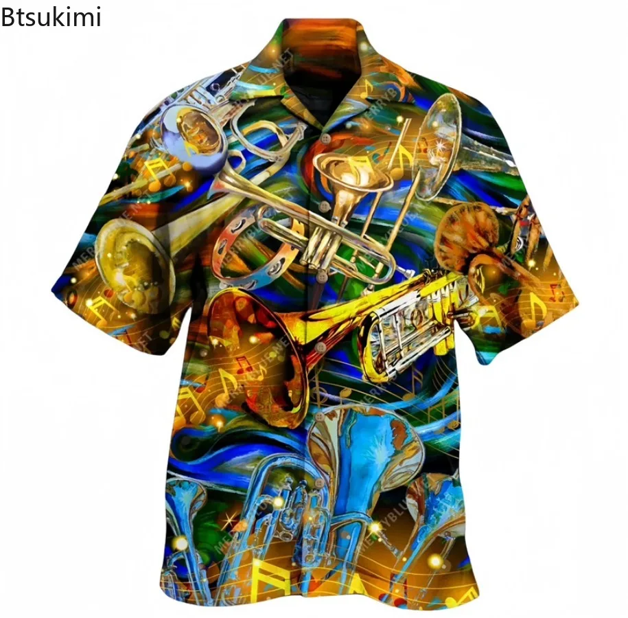 2025 Men's Fashion Hawaiian Casual Beach Shirts Personalization 3D Print Men's Clothing Summer Short Sleeve Vacation Blouses 5XL