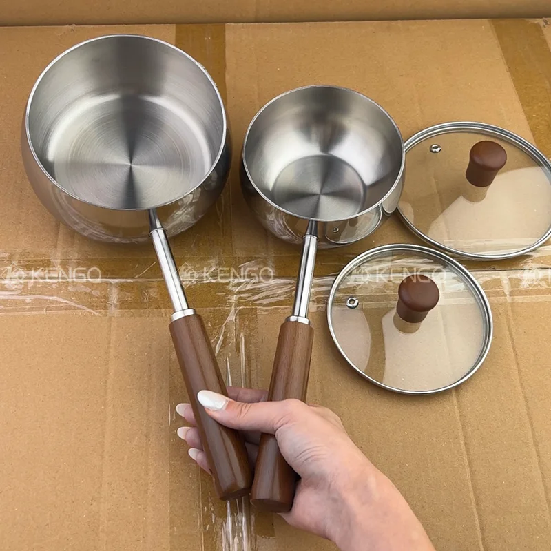 

316 Stainless Steeel Kitchen Set Snow Pan High Quality Small Flat Milk Soup Baby Food Frying Pot for Sale