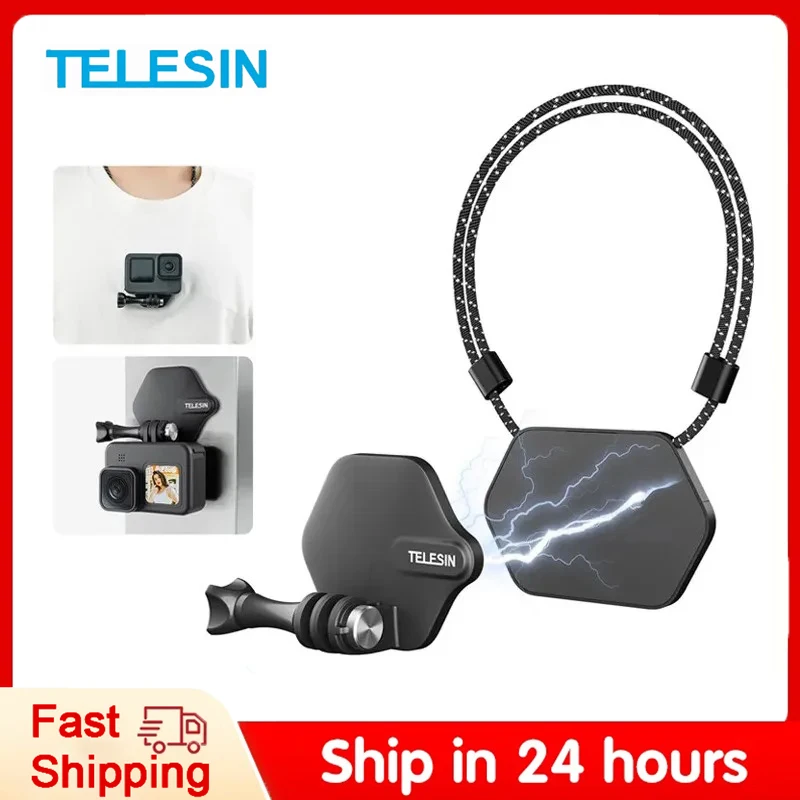 

TELESIN Magnetic Action Camera Quick Release Halter Bracket Gopro Accessories Release For GoPro Hero Insta 360 DJI Mobile Phone