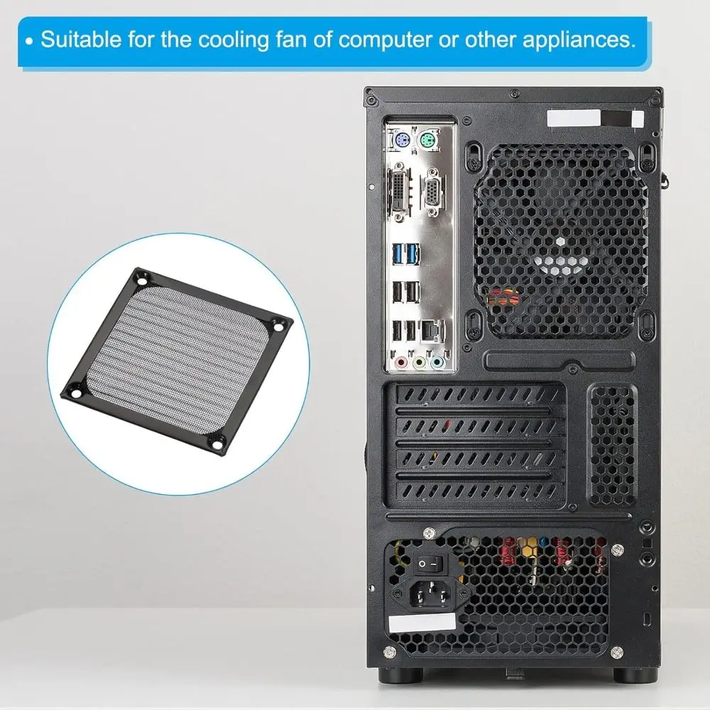 Mesh Cover Anti Rust Computer Fan Filter Grills with Screws Aluminum Dust Cover Silver Black Cooling Fan Cover Cooling System