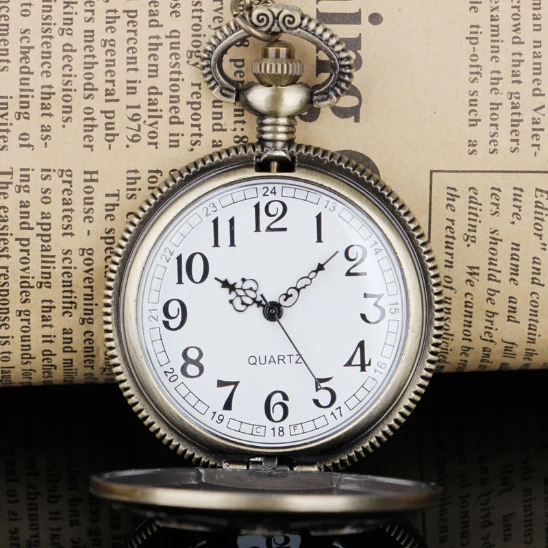 خمر الفضة الفاخرة أبي تصميم الجوف ساعة جيب كوارتز فوب سلسلة قلادة رجالي الآباء الهدايا ساعة Relogio دي بولسو