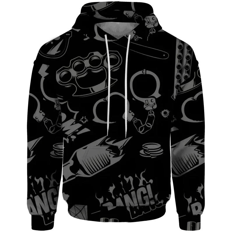 Neue Cartoon Elemente Hoodies Hip-hop Herbst Winter Männer Hoodie Pullover 3D Druck Comic Graffiti Sweatshirt Mode Herren Hoody