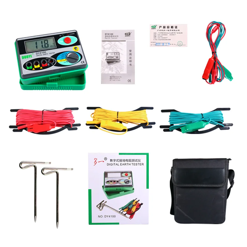 Digital Ground Resistance Tester Ground Resistance Meter Lightning Protection Tester