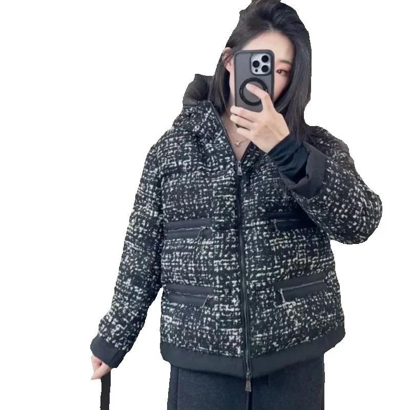 

Autumn Winter Thicken Down Cotton Jacket Women 2025 New Fashion Loose Casual Hooded Cotton Coat Join Together Outerwear Female