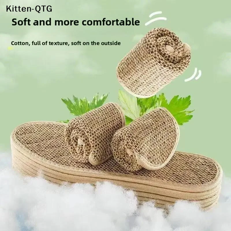 Hot！Mugwort Cotton And Linen Anti-odor Insoles Soft Soles Strong Sweat Absorption Breathability And Deodorization
