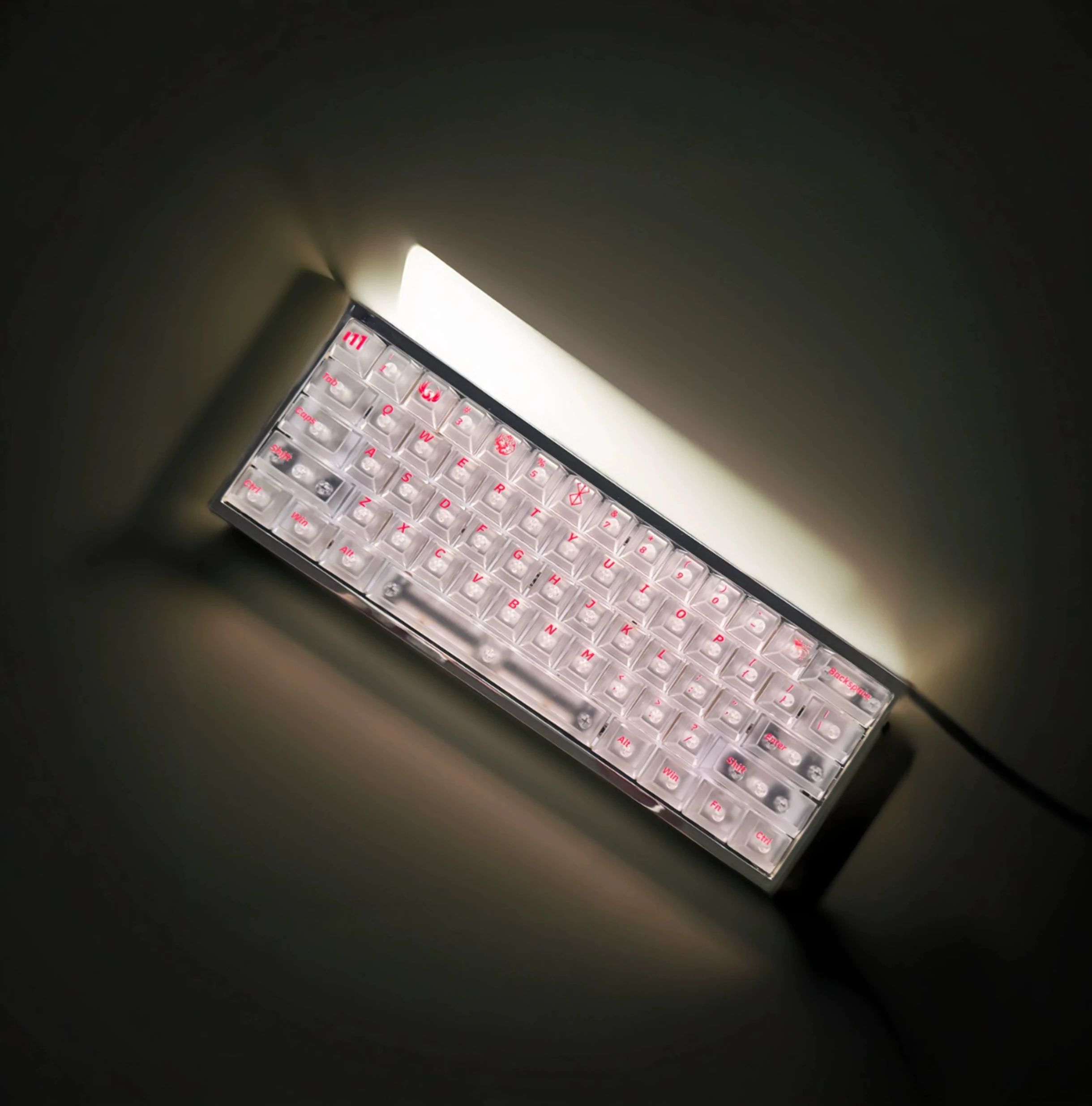 

Rock Crystal White Mist Series Keycap Set 137key Personalized Custom Foggy Keycap on All Five Sides