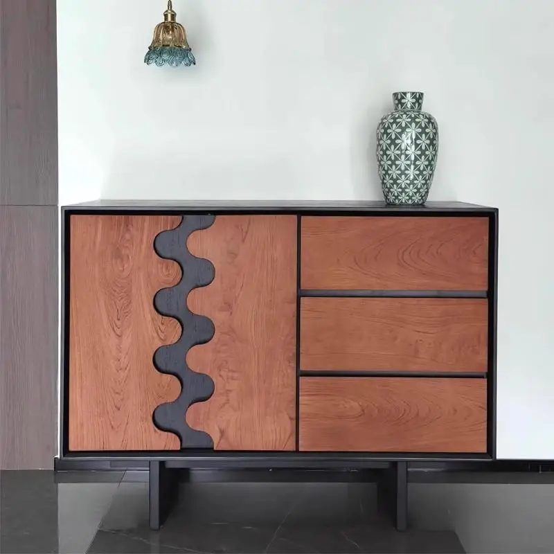 Customizable Solid wood dining side cabinet Living room antique storage locker Bedroom