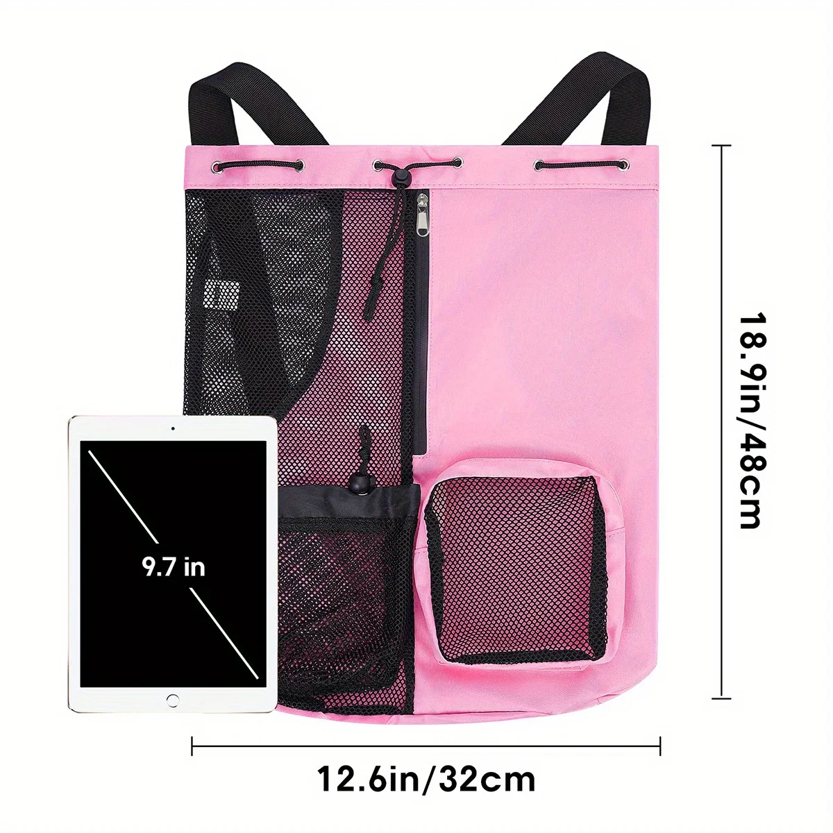 Swim bag Net drawstring backpack with wet pocket beach backpack swimming, gym, and workout gear storage bag01